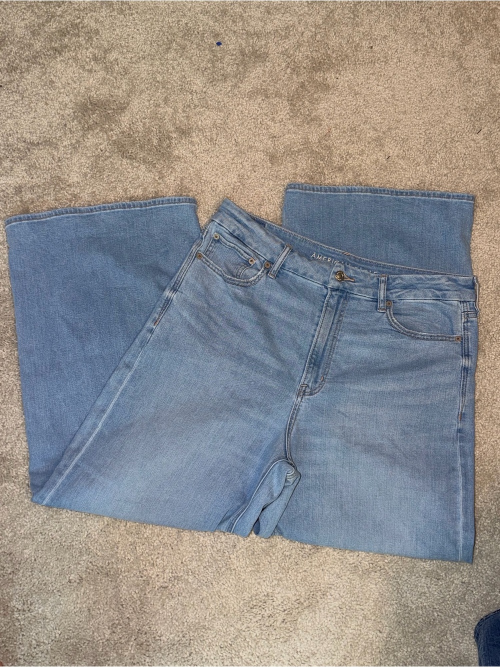 American Eagle Curvy Super High Rise Baggy Wide leg Jeans 14 - Picture 9 of 9